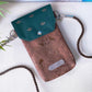 Handytasche *Papierboot* Kupfer/Dunkelgrün/Kork Braun Bronze