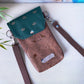 Handytasche *Papierboot* Kupfer/Dunkelgrün/Kork Braun Bronze