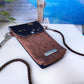 Handytasche *Vögel* Kupfer/Schwarz/Kork Braun Bronze