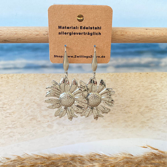 Ohrhänger Edelstahl -Silber Sunflower-