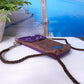 Handytasche *Vögel* Weiß/Aubergine/Kork Braun Bronze