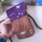 Handytasche *Vögel* Weiß/Aubergine/Kork Braun Bronze