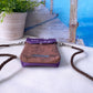 Handytasche *Vögel* Weiß/Aubergine/Kork Braun Bronze