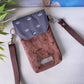 Handytasche *Papierboot* Weiß/Anthrazit/Kork Braun Bronze