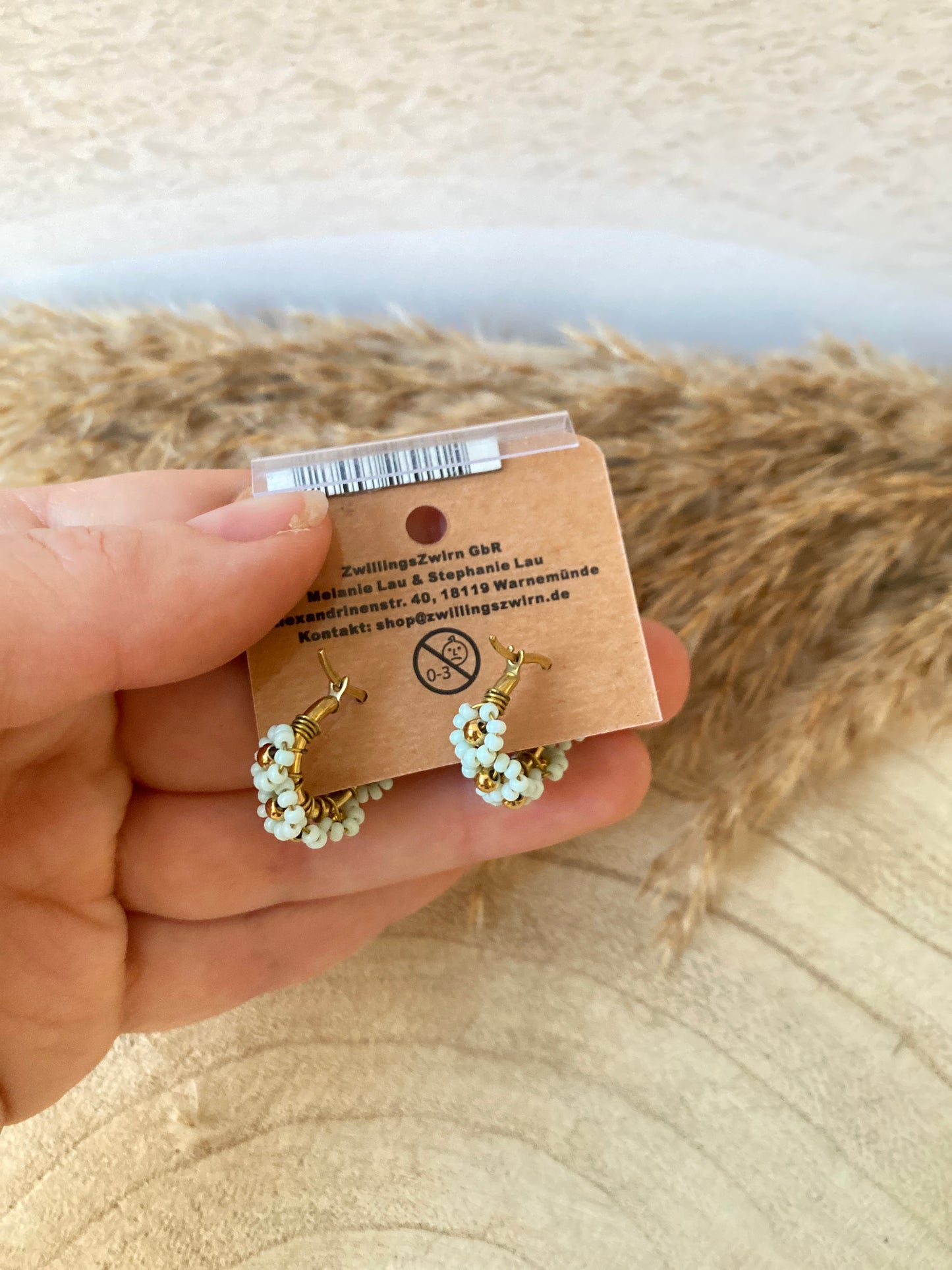 Ohrhänger Edelstahl -Mint Flower Hoops-