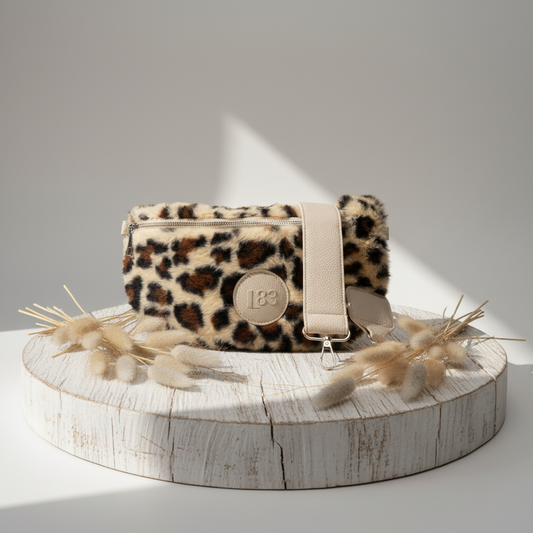 Bauchtasche Fell -Leo Creme-