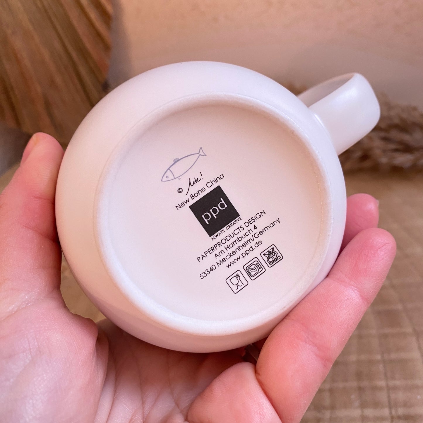Tasse 0,4 l -Fisch blau/creme-