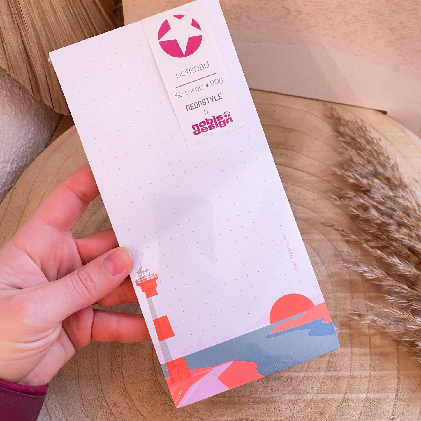 Notizblock Neon -Leuchtturm- DIN lang