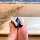 Haarklammer klein -Wal Dunkelblau/Creme-