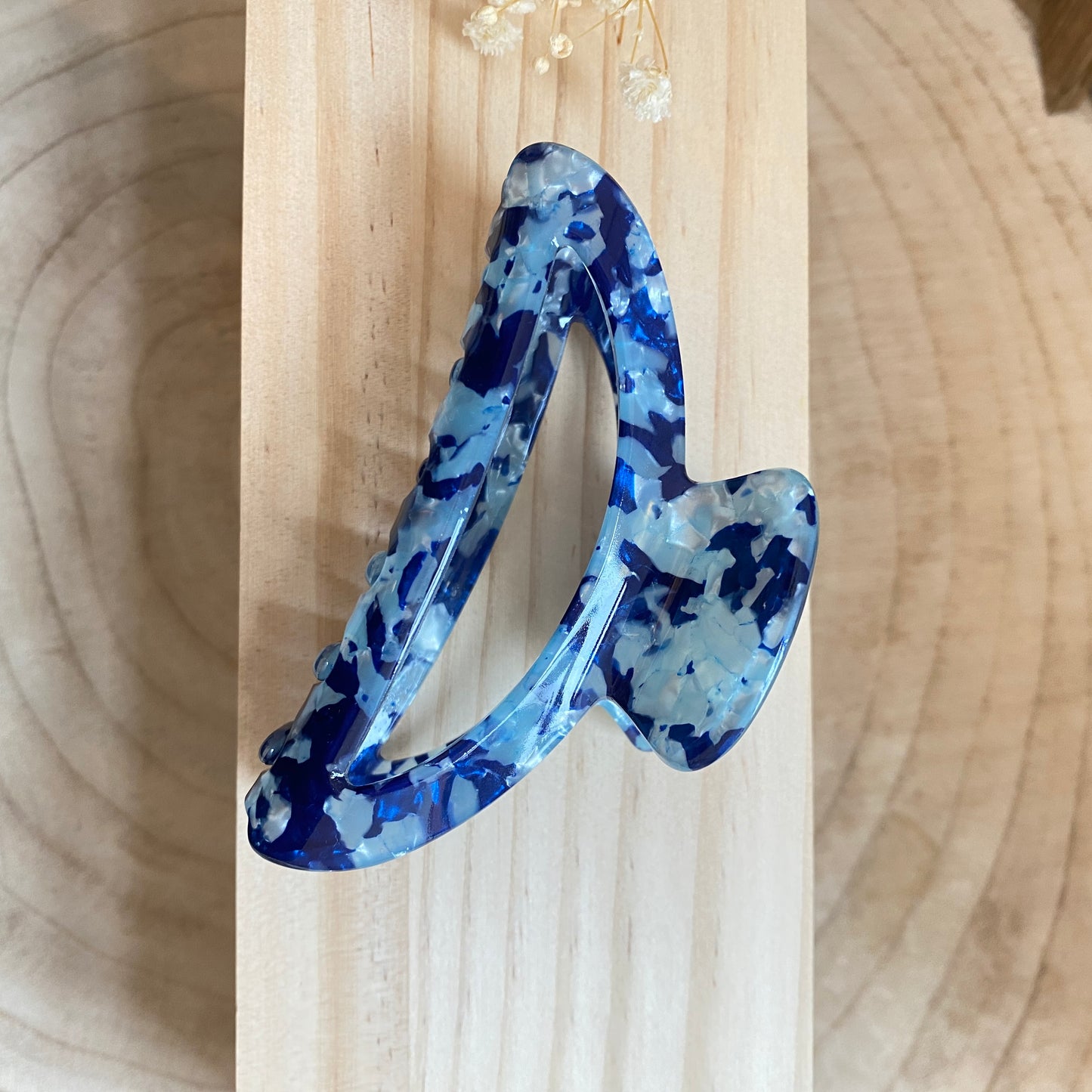 Haarklammer rund mittel -Saphir-