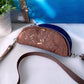 Bauchtasche *Papierboot* Weiß/Nachtblau/Kork Braun Bronze