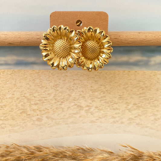 Ohrhänger Edelstahl -Sonnenblume Gold-