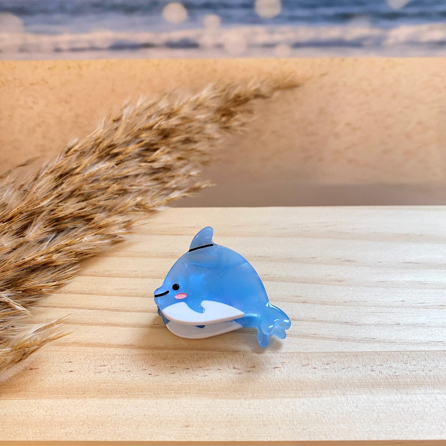 Haarklammer klein -Delfin Blau-