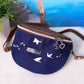 Bauchtasche *Vögel* Weiß/Nachtblau/Kork Braun