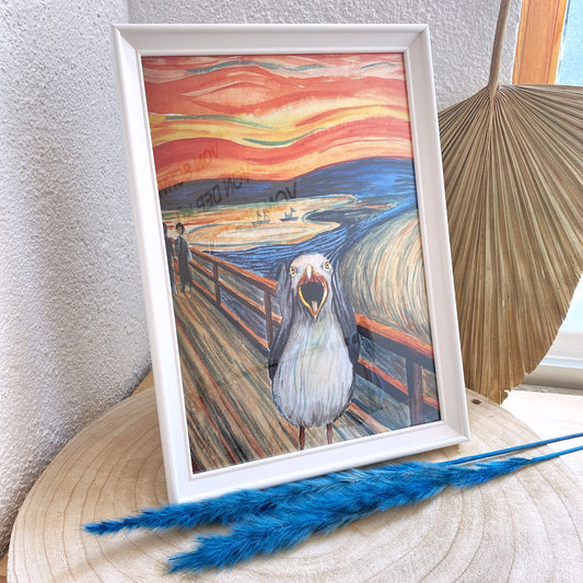 Kunstdruck A4 -Kreisch Möwe-