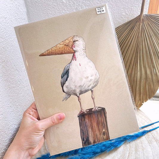 Kunstdruck A4 -Eismöwe-