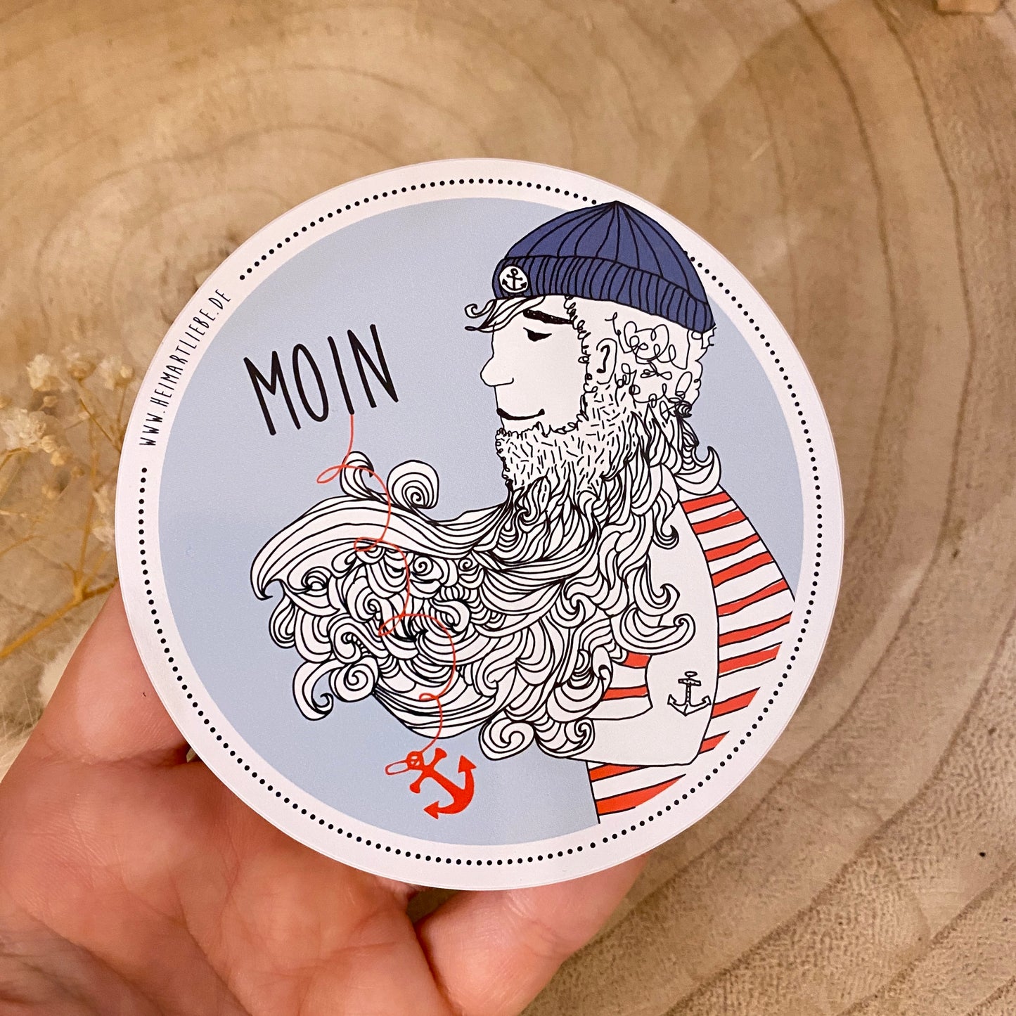 Aufkleber -Moin Seemann blau-