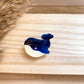 Haarklammer klein -Wal Dunkelblau/Creme-