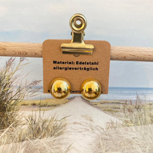 Ohrhänger Edelstahl -Kugel Gold-
