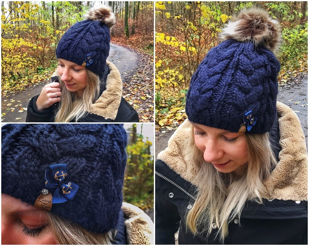 Strickmütze Nachtblau -Anker-
