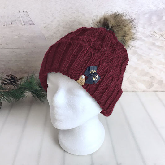 Strickmütze Bordeaux -Anker-