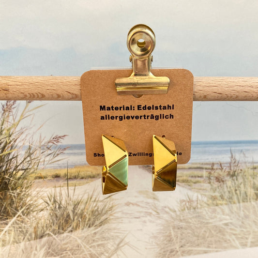 Ohrhänger Edelstahl -Origami Gold-