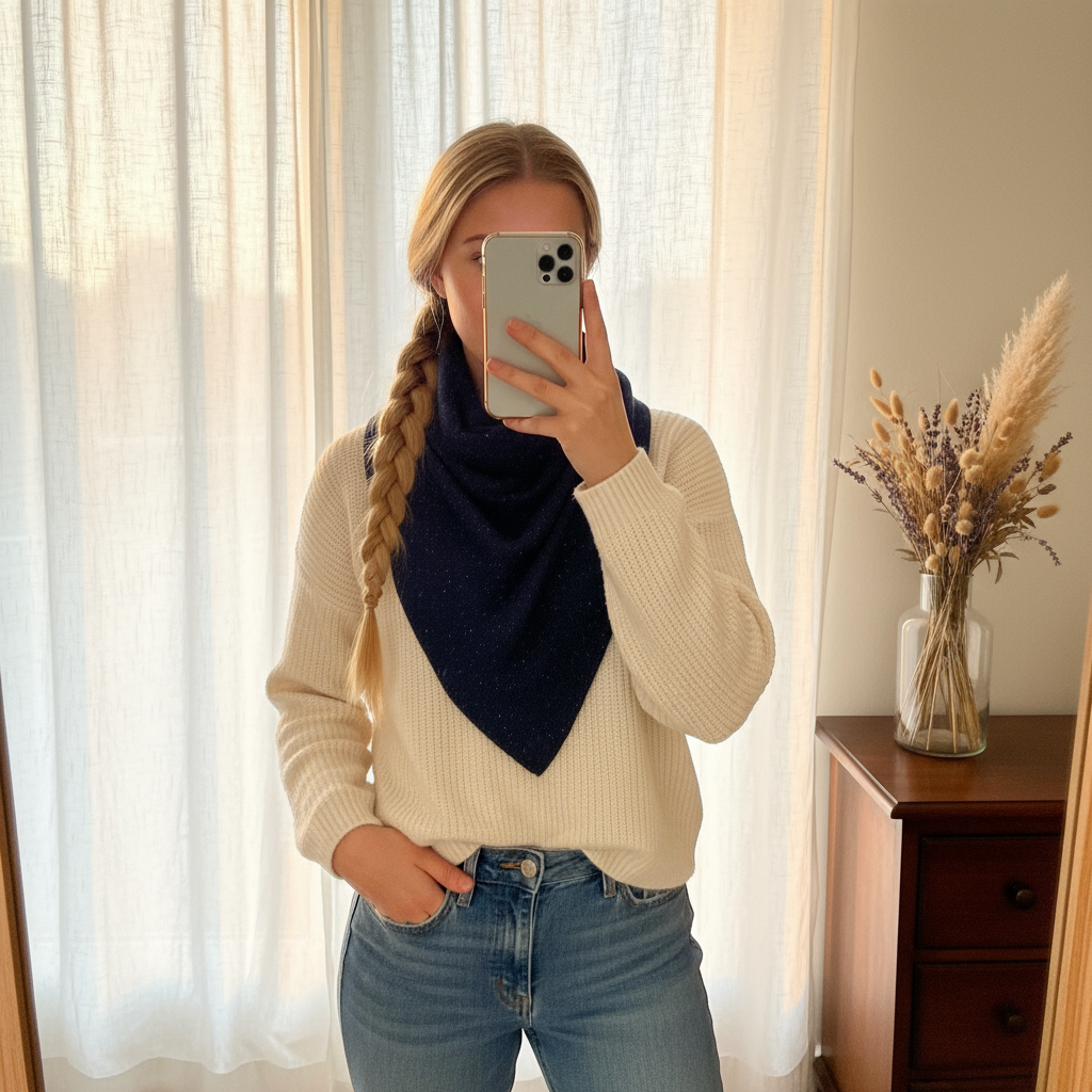 Schal Uni -Nachtblau-