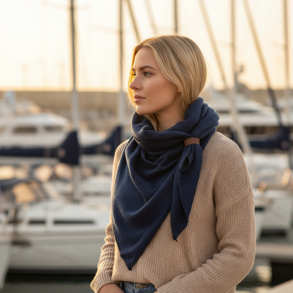 Schal Uni -Nachtblau-