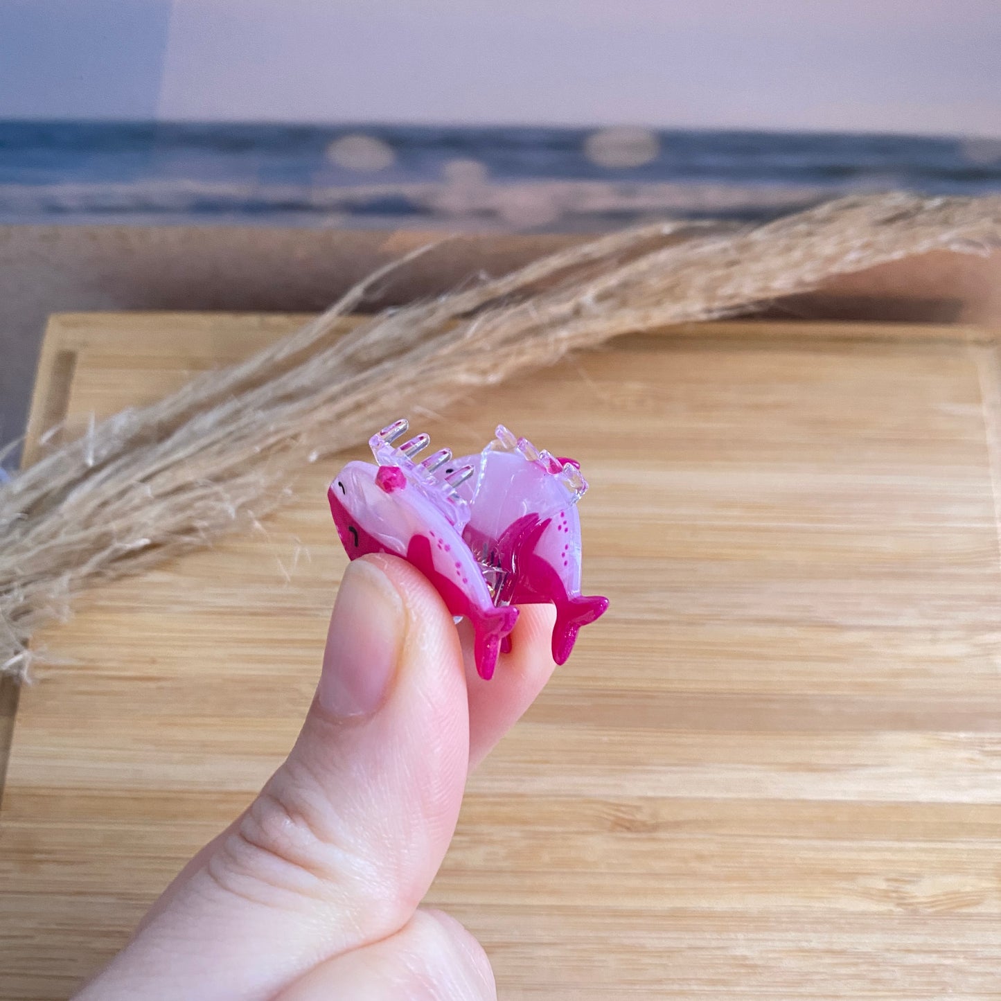 Haarklammer klein -Haifisch Pink-