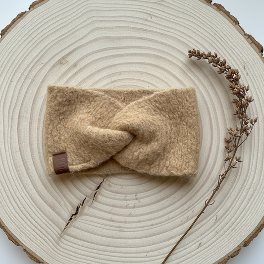 Stirnband Uni -Hellbraun-