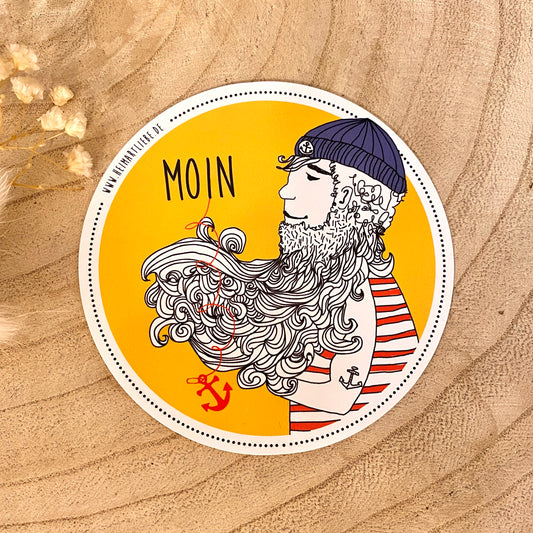 Aufkleber -Moin Seemann gelb-