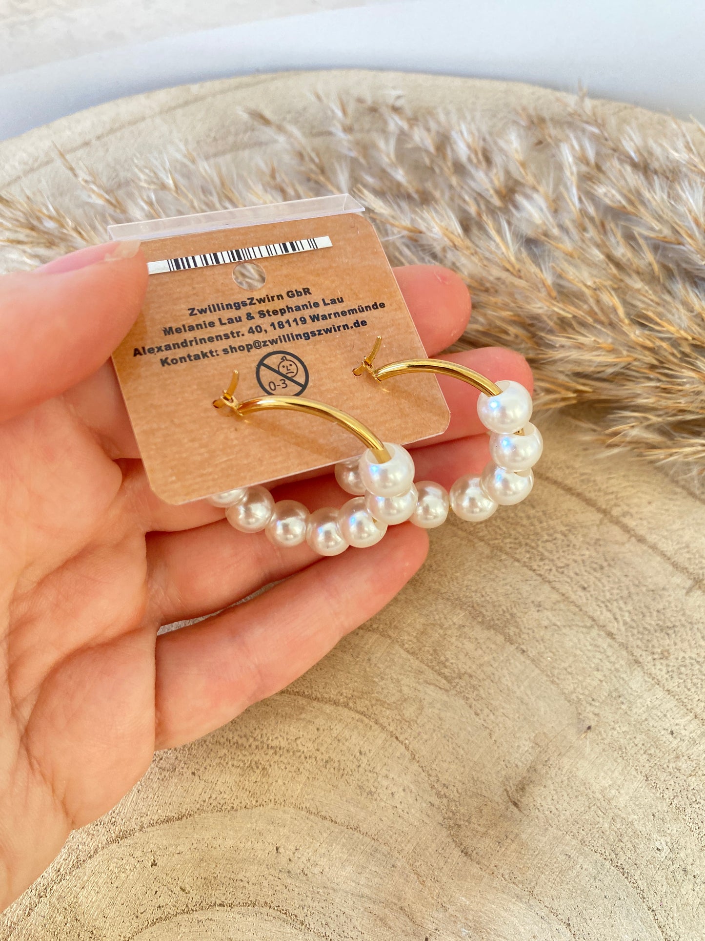 Ohrhänger Edelstahl -Perlmutt Pearls Creolen-