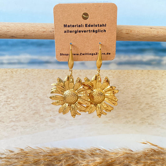 Ohrhänger Edelstahl -Golden Sunflower-