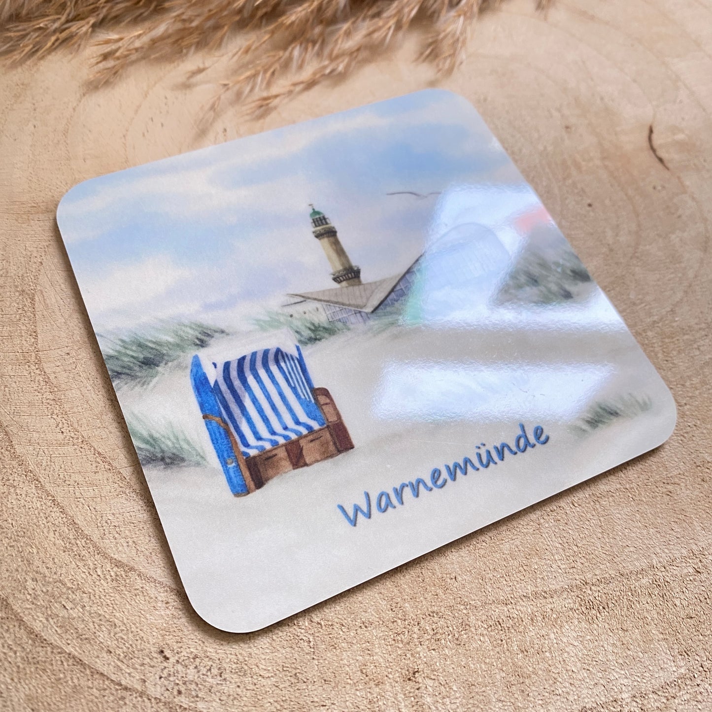 Untersetzer -Warnemünde Strandkorb-
