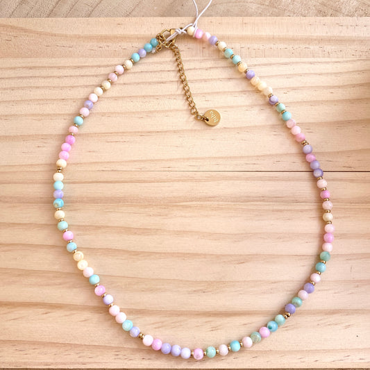 Halskette Perlen -Pastell Bunt-