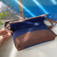 Fold-Over Tasche *Vögel* Weiß/Nachtblau/Kork Braun