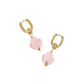 Ohrhänger oval Edelstahl -Muschel rosa-