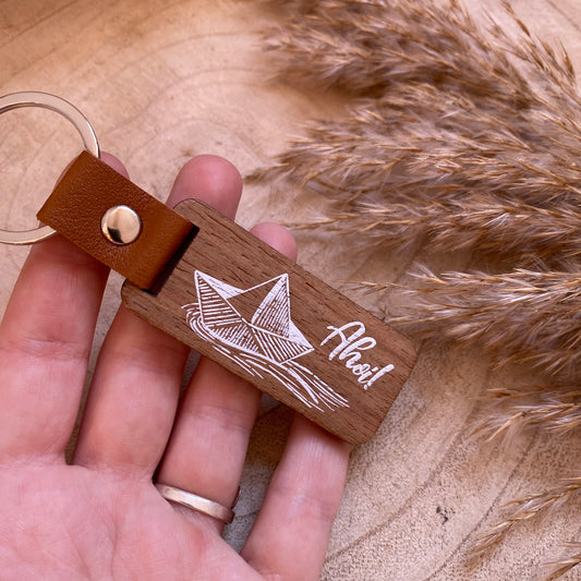 Schlüsselanhänger Holz -Ahoi-