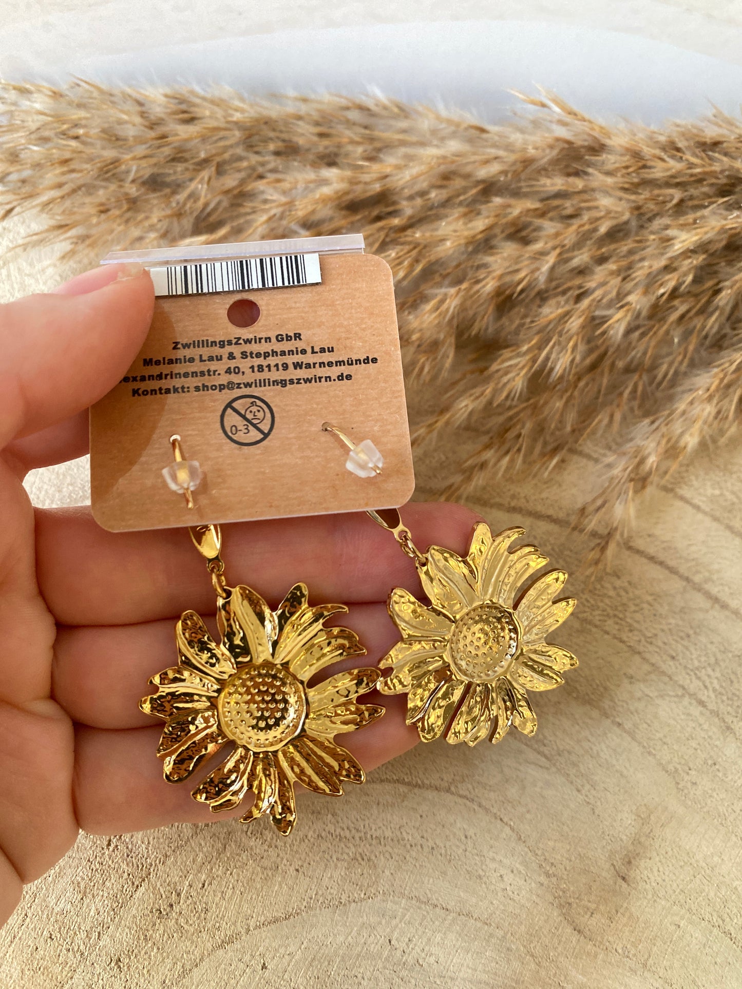 Ohrhänger Edelstahl -Golden Sunflower-