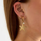 Ohrhänger Edelstahl Gold -Seestern Perle/Strass-