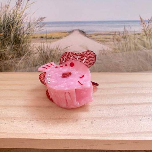 Haarklammer Fisch -Rosa-