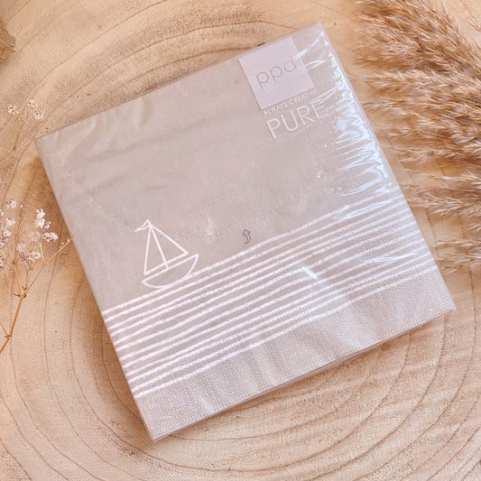 Servietten 33x33 cm -Boot Taupe-