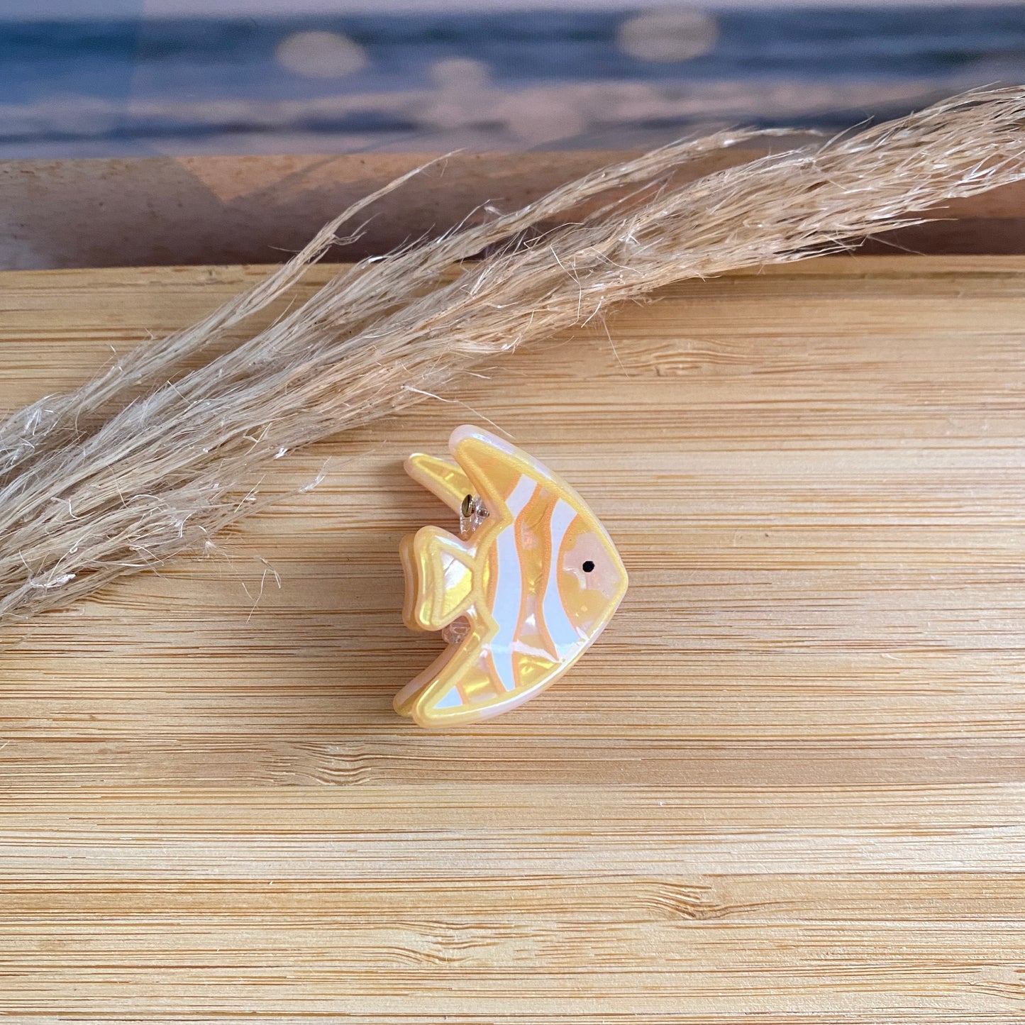 Haarklammer klein -Gelber Fisch-