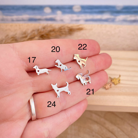 Ohrstecker Edelstahl -Hund/Herz-