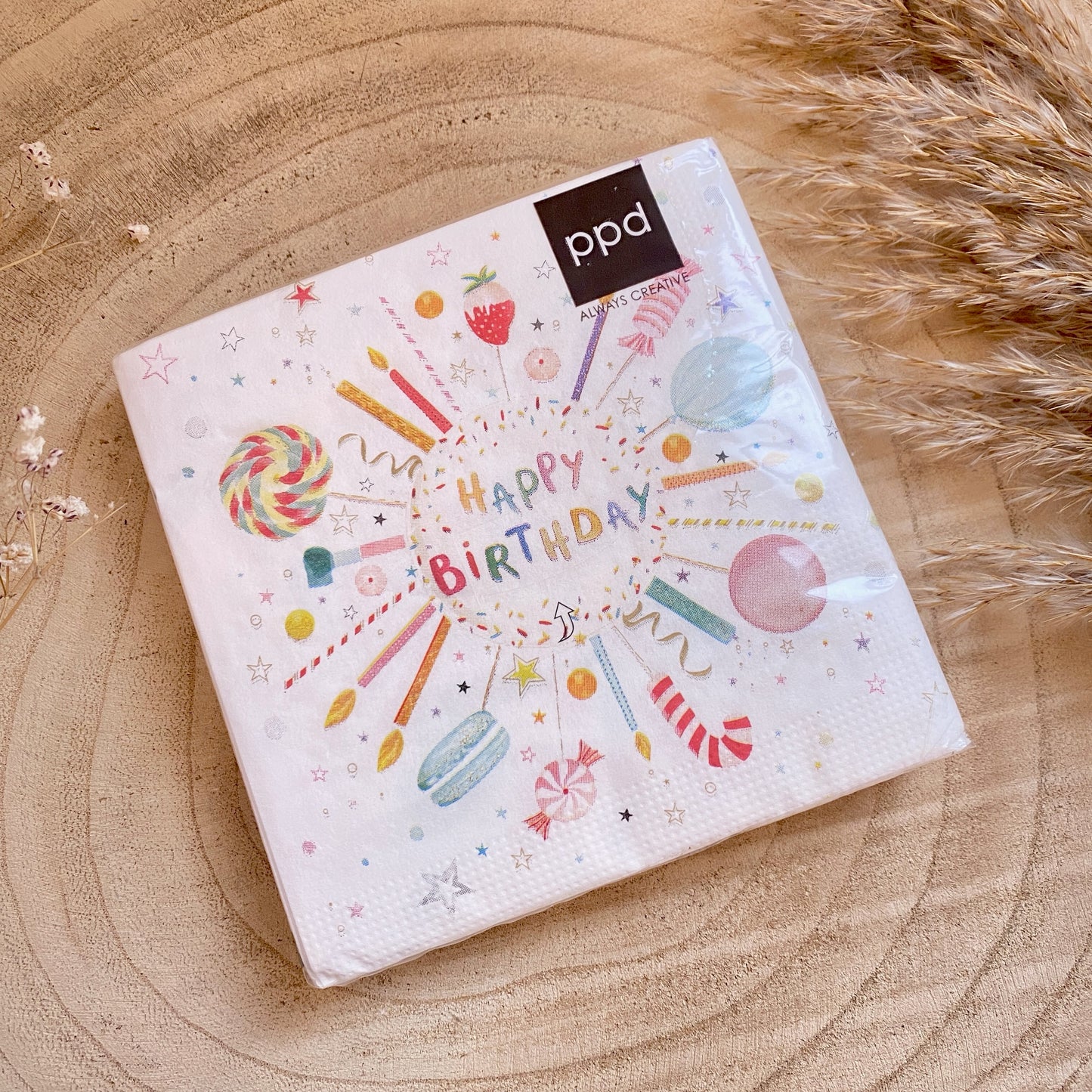 Servietten 25x25 cm -Happy Birthday-