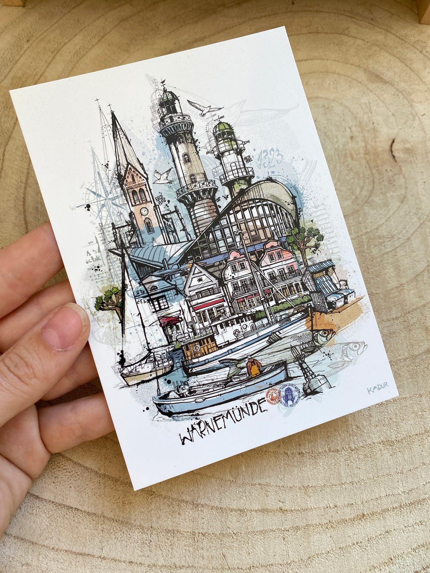 Karte A6 Kadur -Warnemünde Etikette 116-