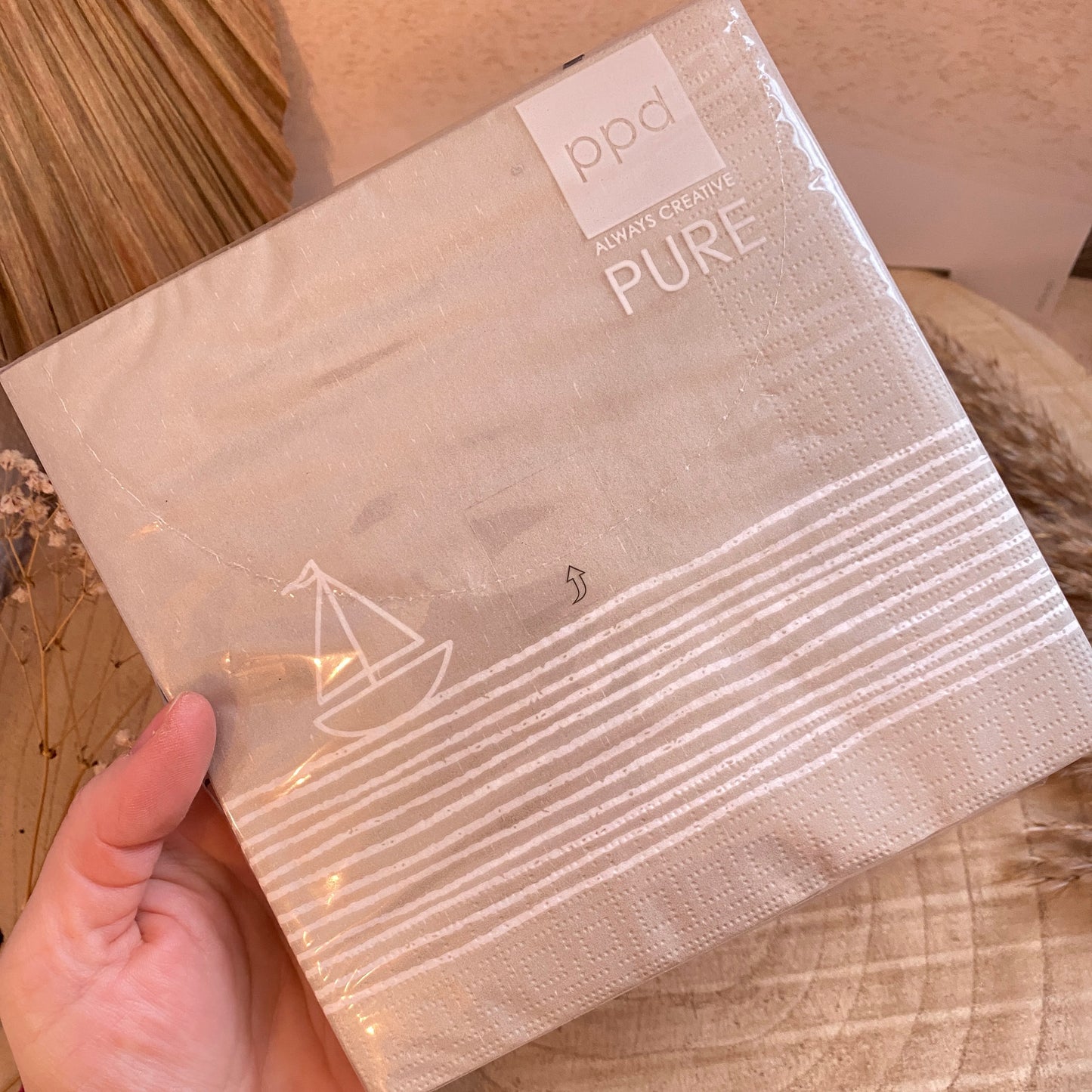 Servietten 33x33 cm -Boot Taupe-