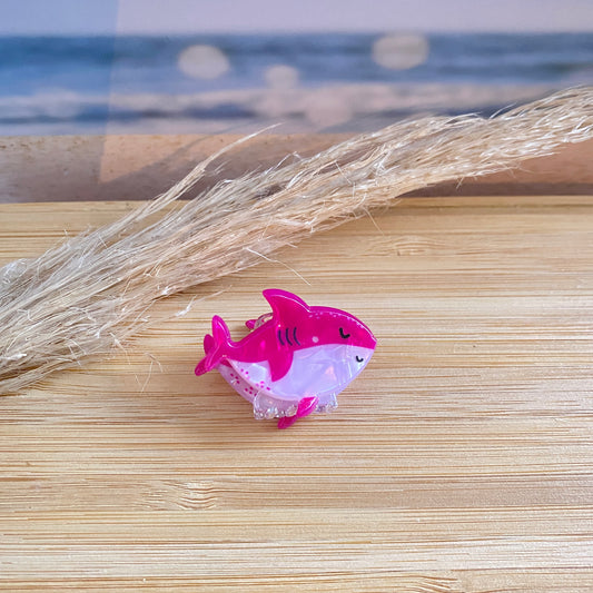 Haarklammer klein -Haifisch Pink-