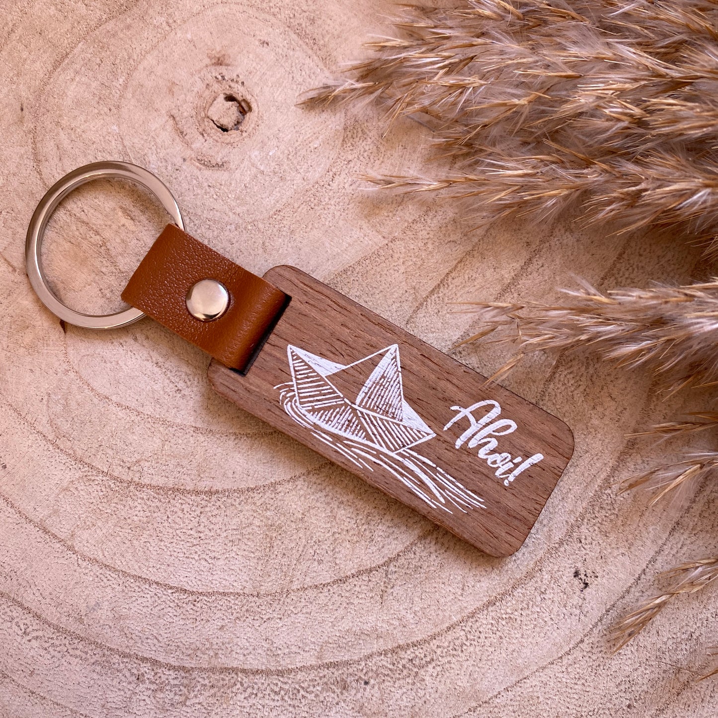 Schlüsselanhänger Holz -Ahoi-