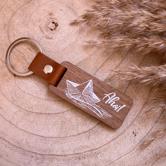 Schlüsselanhänger Holz -Ahoi-